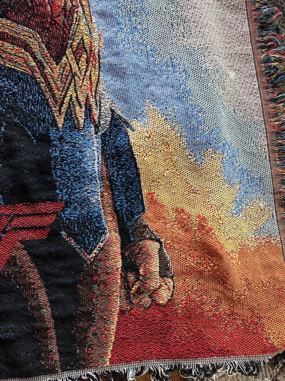 Wonder Woman Woven Tapestry Throw Blanket 47x55 Fringed DC Comics Superhero